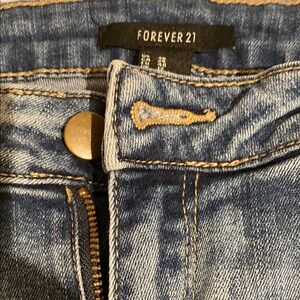 Forever 21 Blue Distressed Denim Jeans